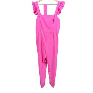 Lilly Pulitzer Eppley Jumpsuit Prosecco Pink Barbie Ruffle Strap Size 12 NWT